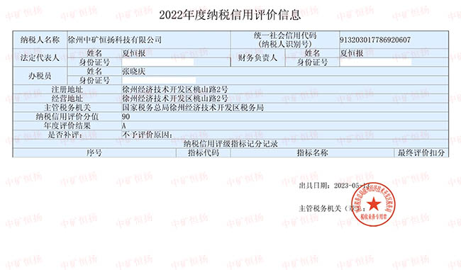祝賀中礦恒揚(yáng)年度納稅信用等級(jí)A級(jí)23232.jpg